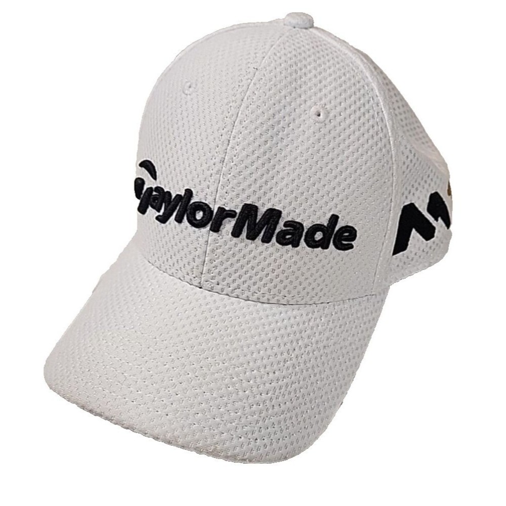 VINTAGE TaylorMade M1 Golf Baseball Hat PSI Tour Cage Fitted White Size L/XL